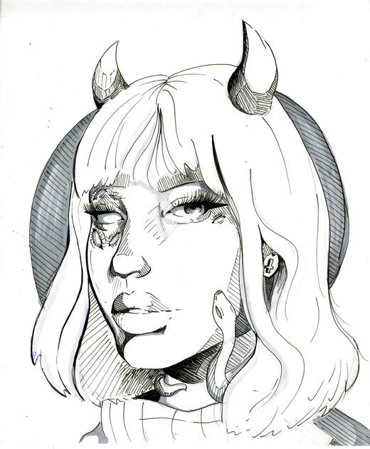 Snake Eyes (Ink on Paper)